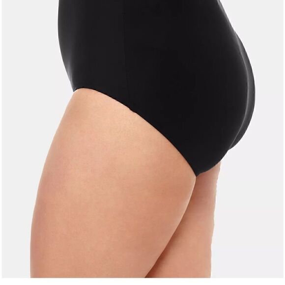 New Swim Solutions Plus Size Mid-Rise Tummy-Control Swim Bottoms Black Size 24W - Picture 8 of 14